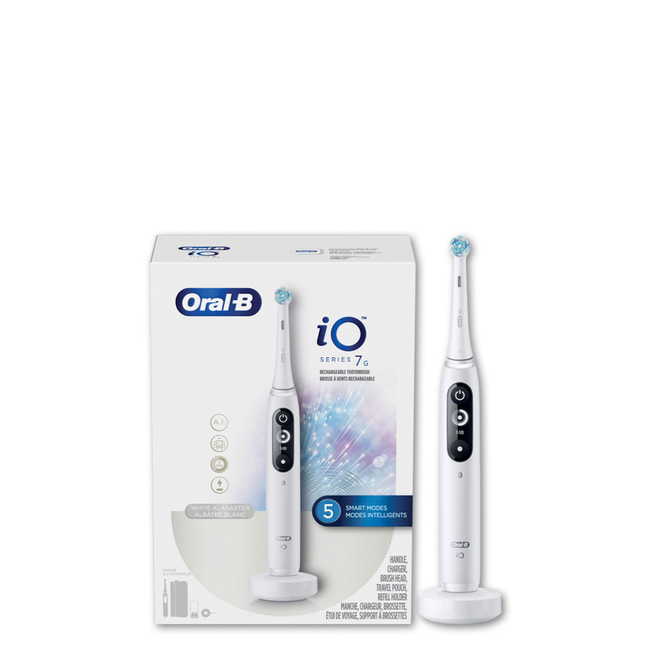 Зубная щетка Oral b io 7 series, белая, 5 умных режимов