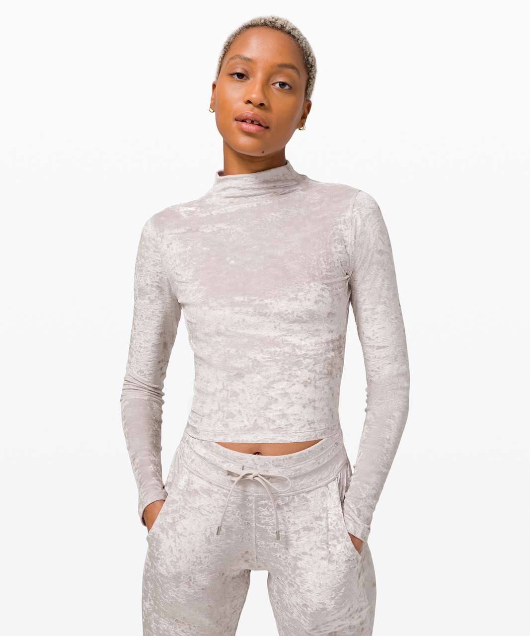 All Aligned Mock Neck Long Sleeve *Crushed Velvet